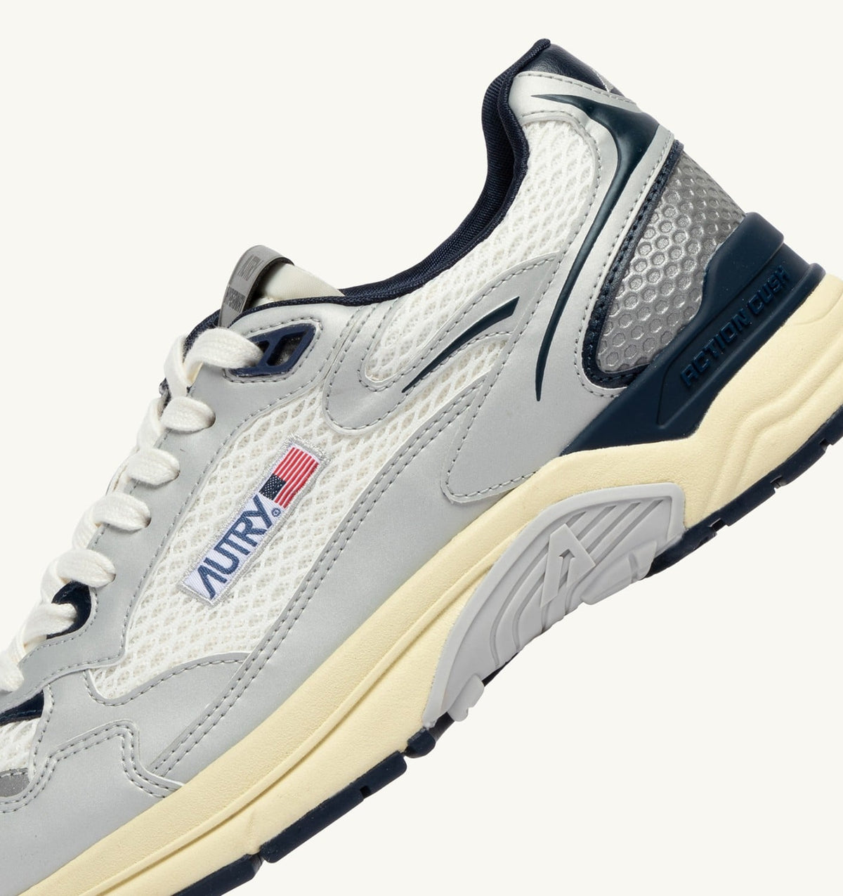 Man HYPERWAY SNEAKERS IN WHITE SILVER AND SPACE SYNTHETIC LEATHER AND MESH