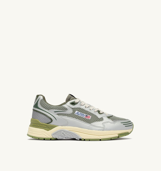 Man HYPERWAY SNEAKERS IN SILVER SEA GRASS AND CYPRESS SYNTHETIC LEATHER AND MESH
