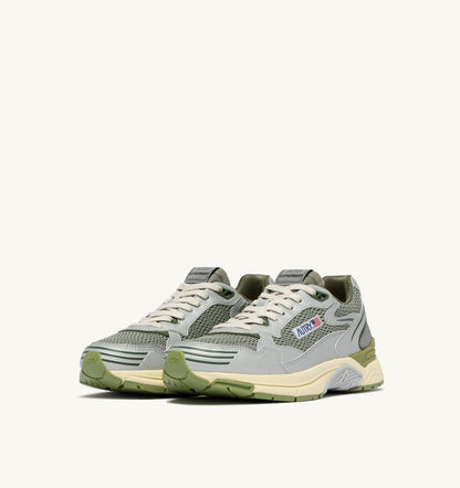 Man HYPERWAY SNEAKERS IN SILVER SEA GRASS AND CYPRESS SYNTHETIC LEATHER AND MESH