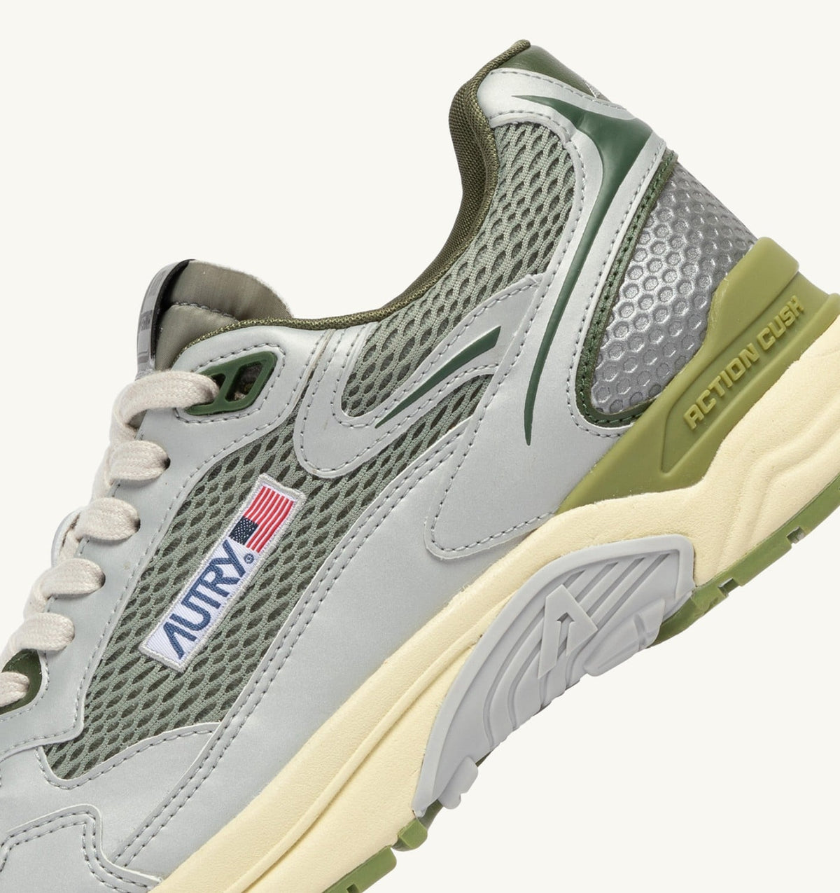 Man HYPERWAY SNEAKERS IN SILVER SEA GRASS AND CYPRESS SYNTHETIC LEATHER AND MESH