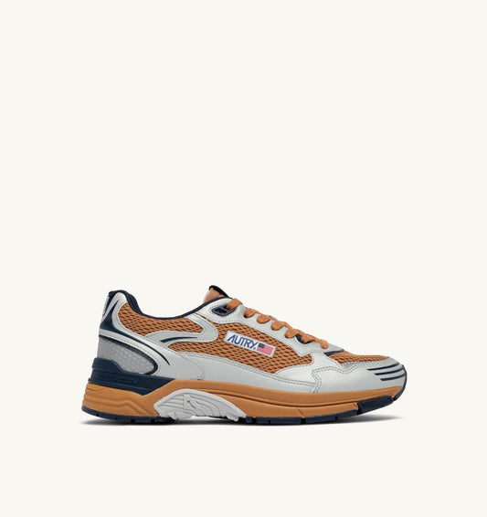 Man HYPERWAY SNEAKERS IN SILVER BISCUIT AND SPACE SYNTHETIC LEATHER AND MESH