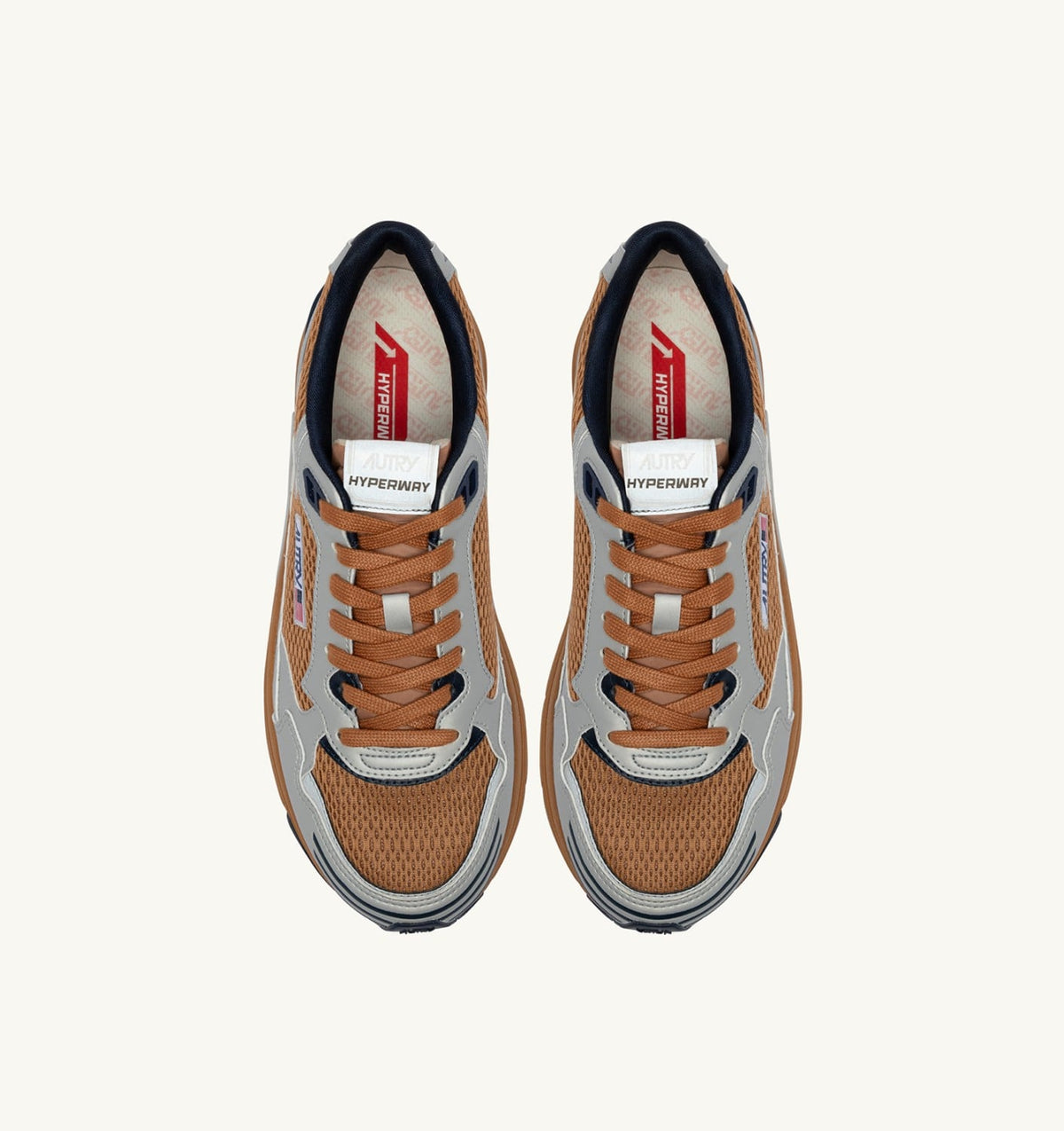 Man HYPERWAY SNEAKERS IN SILVER BISCUIT AND SPACE SYNTHETIC LEATHER AND MESH