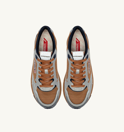 Man HYPERWAY SNEAKERS IN SILVER BISCUIT AND SPACE SYNTHETIC LEATHER AND MESH