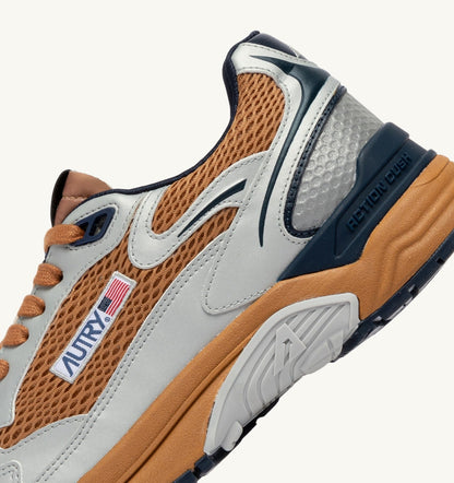 Man HYPERWAY SNEAKERS IN SILVER BISCUIT AND SPACE SYNTHETIC LEATHER AND MESH