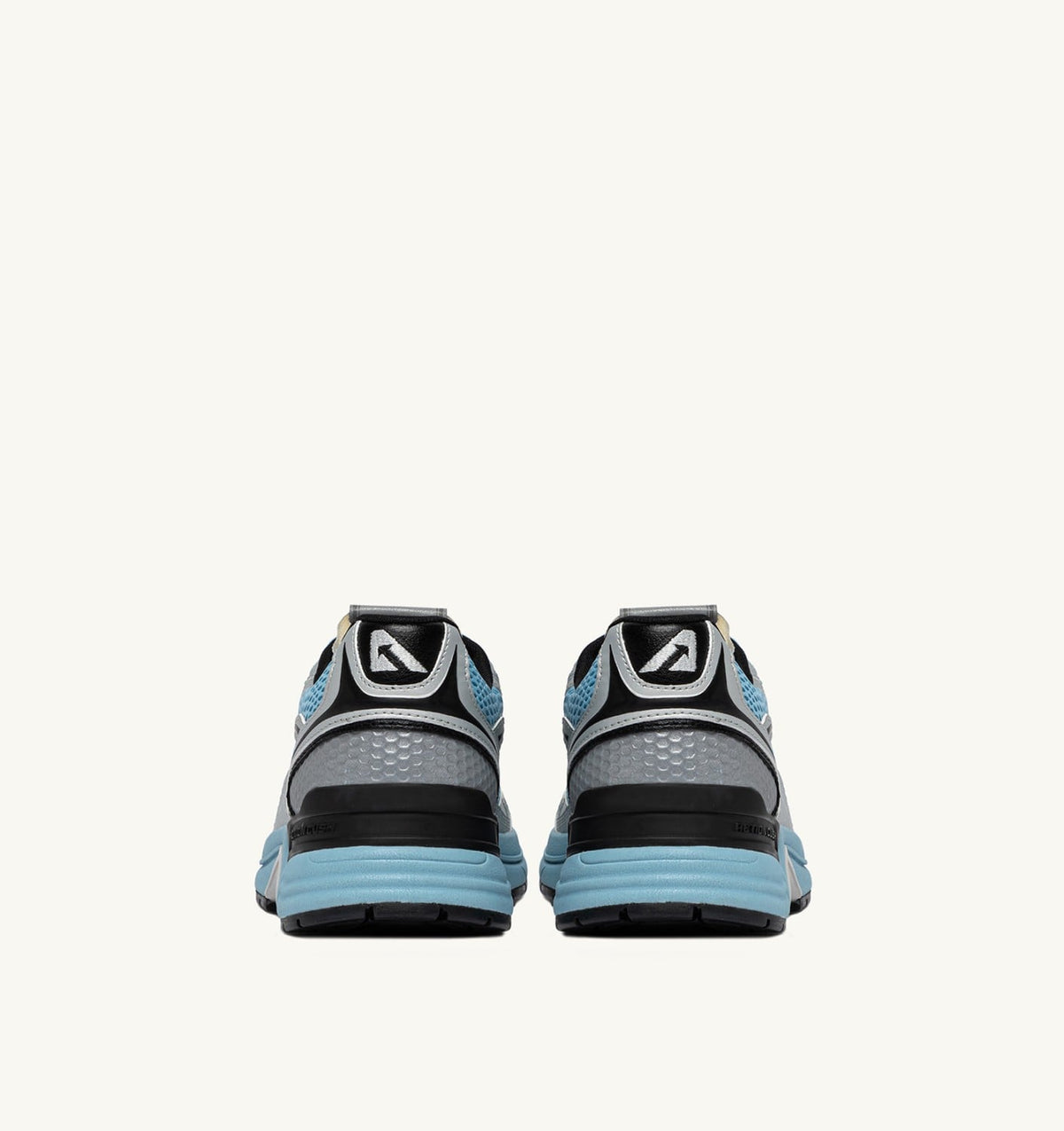 Man HYPERWAY SNEAKERS IN SILVER BLACK AND FORGET ME NOT SYNTHETIC LEATHER AND MESH
