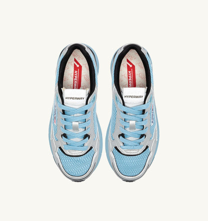 Man HYPERWAY SNEAKERS IN SILVER BLACK AND FORGET ME NOT SYNTHETIC LEATHER AND MESH