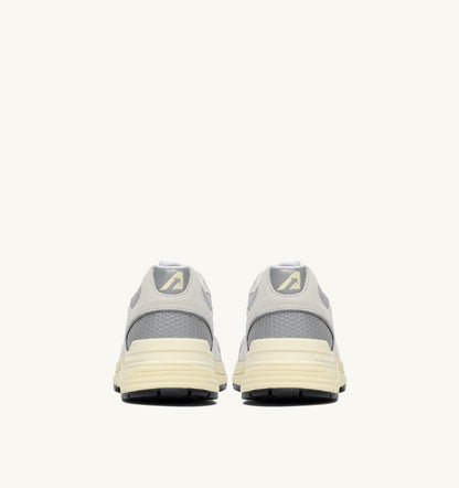 Man HYPERWAY SNEAKERS IN WHITE AND SILVER MESH AND SUEDE
