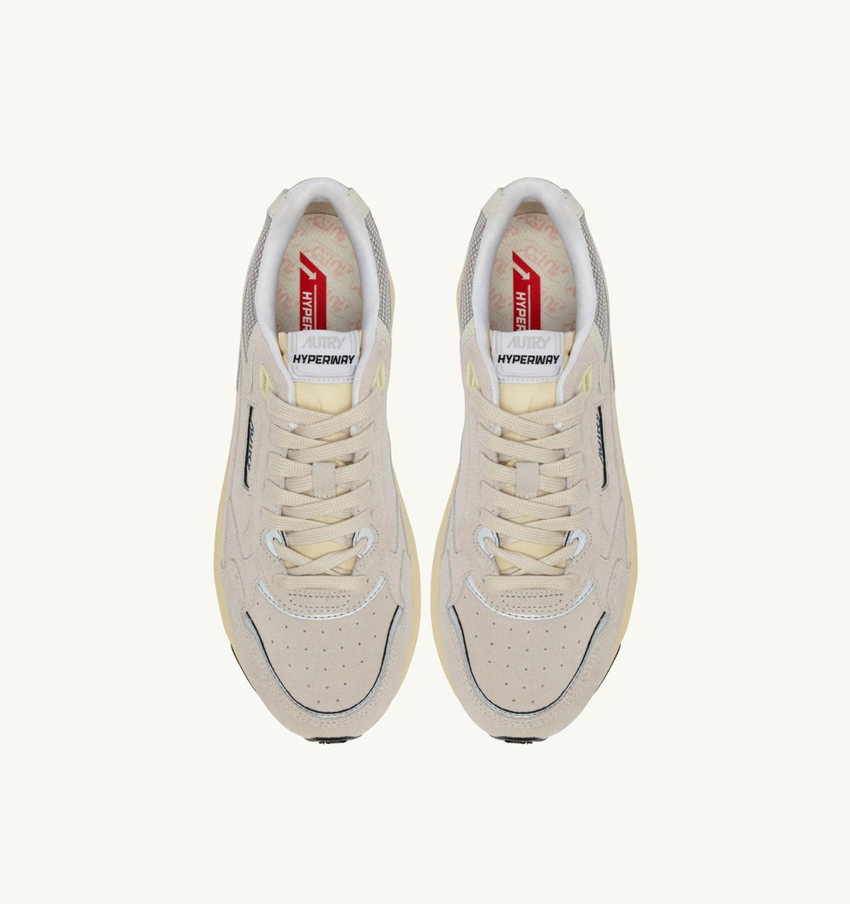 Man HYPERWAY SNEAKERS IN WHITE AND SILVER MESH AND SUEDE