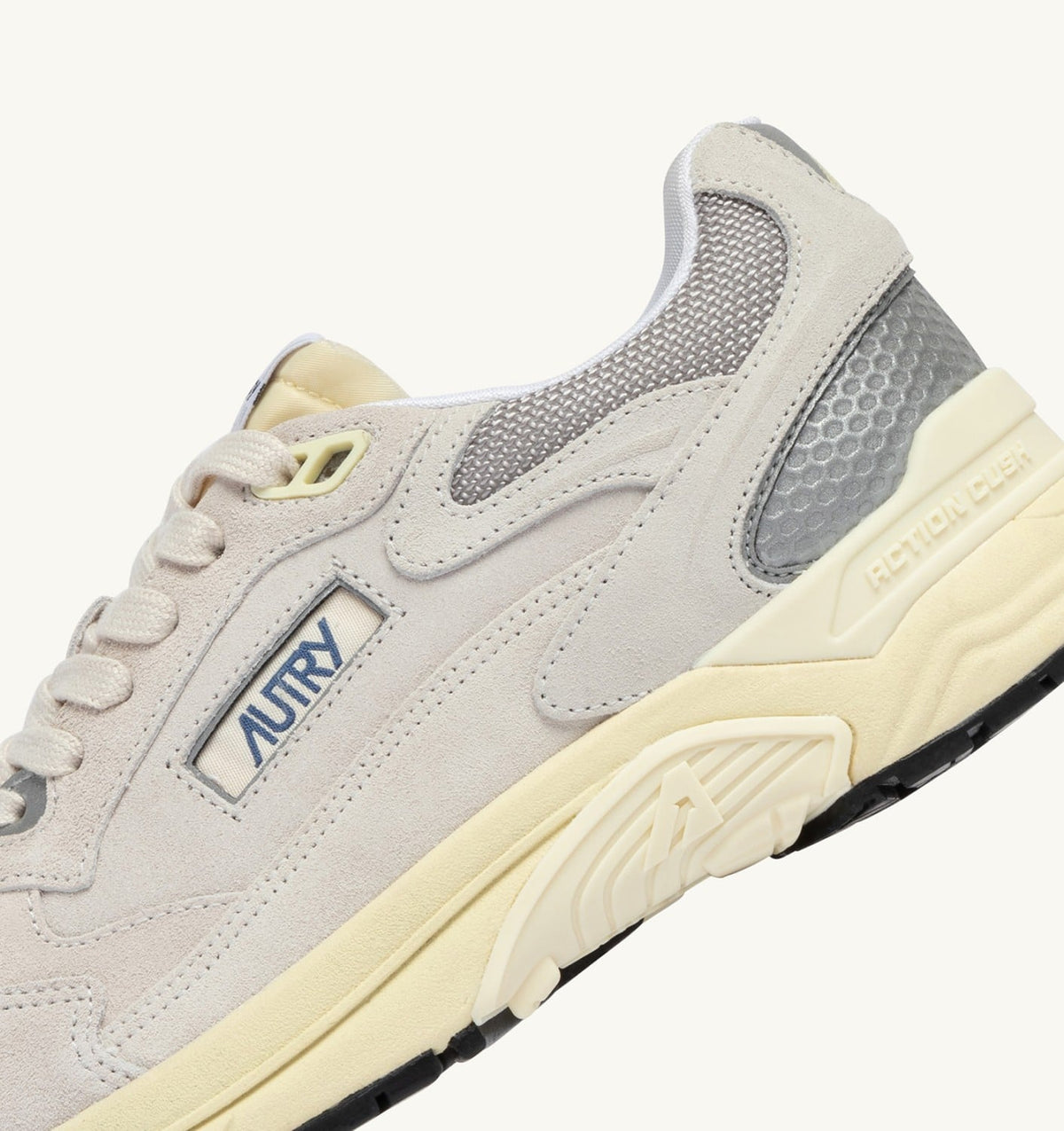Man HYPERWAY SNEAKERS IN WHITE AND SILVER MESH AND SUEDE