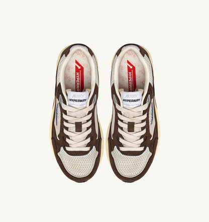 Man HYPERWAY SNEAKERS IN SAND AND BRICK RED MESH AND SUEDE