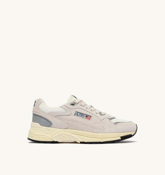 Man HYPERWAY SNEAKERS IN WHITE AND SILVER MESH AND SUEDE