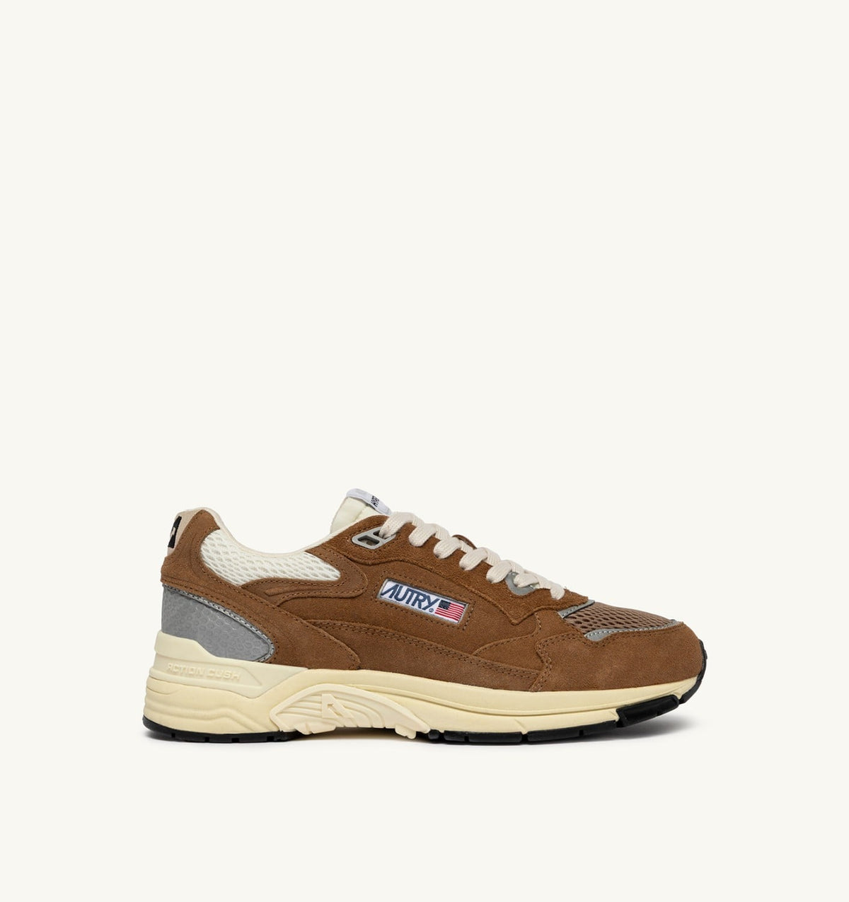 Man HYPERWAY SNEAKERS IN CIGAR AND SILVER MESH AND SUEDE