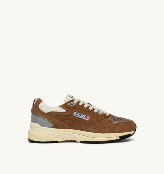 Man HYPERWAY SNEAKERS IN CIGAR AND SILVER MESH AND SUEDE