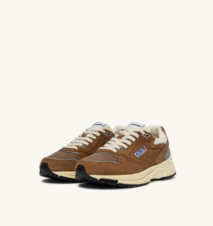 Man HYPERWAY SNEAKERS IN CIGAR AND SILVER MESH AND SUEDE