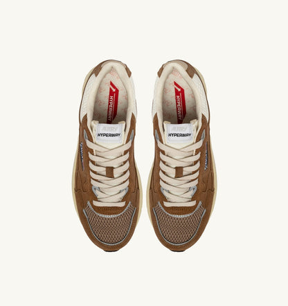 Man HYPERWAY SNEAKERS IN CIGAR AND SILVER MESH AND SUEDE