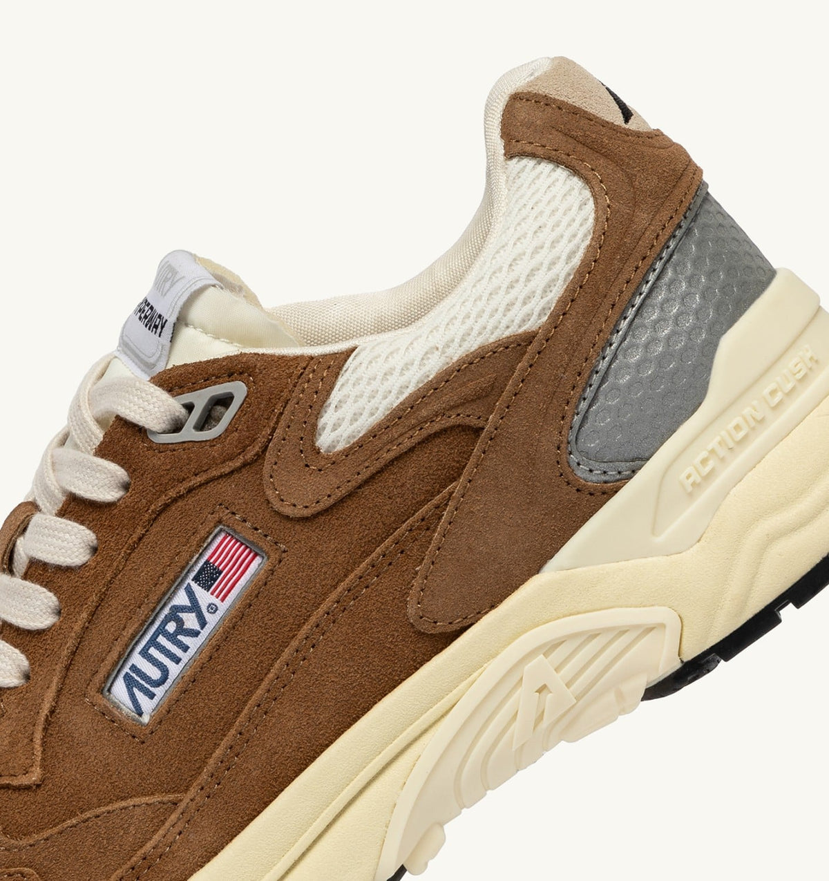 Man HYPERWAY SNEAKERS IN CIGAR AND SILVER MESH AND SUEDE