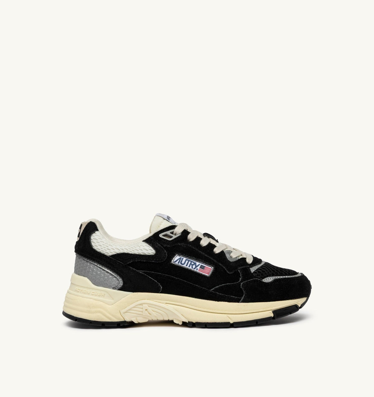 Man HYPERWAY SNEAKERS IN BLACK AND SILVER MESH AND SUEDE