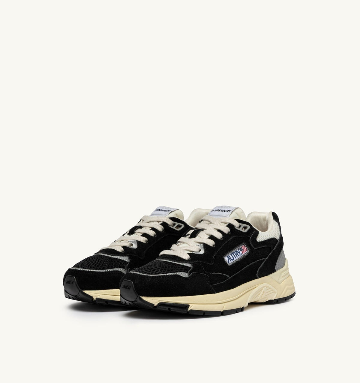 Man HYPERWAY SNEAKERS IN BLACK AND SILVER MESH AND SUEDE