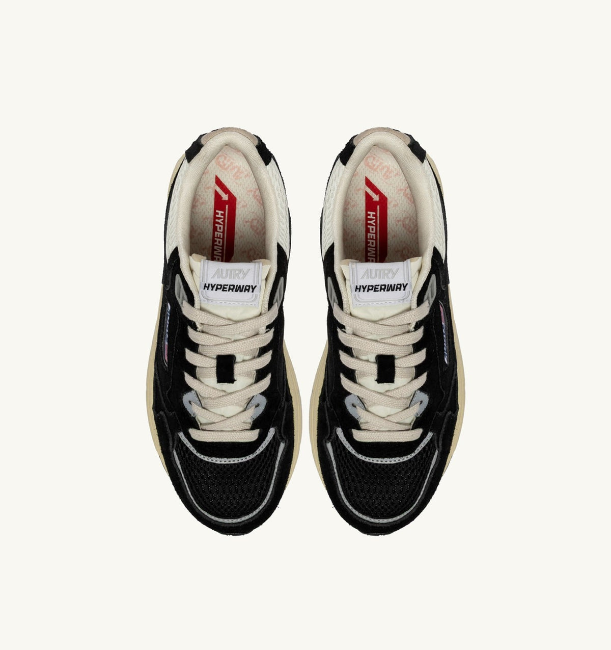 Man HYPERWAY SNEAKERS IN BLACK AND SILVER MESH AND SUEDE