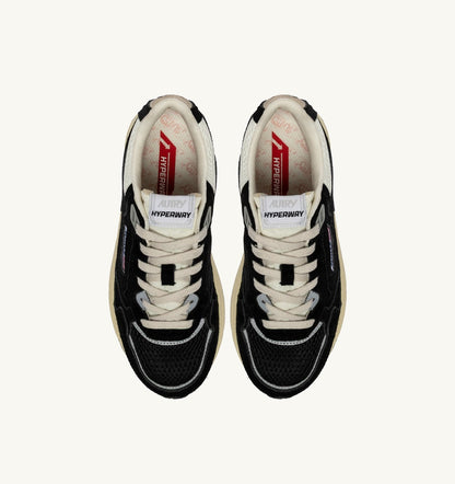 Man HYPERWAY SNEAKERS IN BLACK AND SILVER MESH AND SUEDE