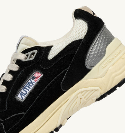 Man HYPERWAY SNEAKERS IN BLACK AND SILVER MESH AND SUEDE