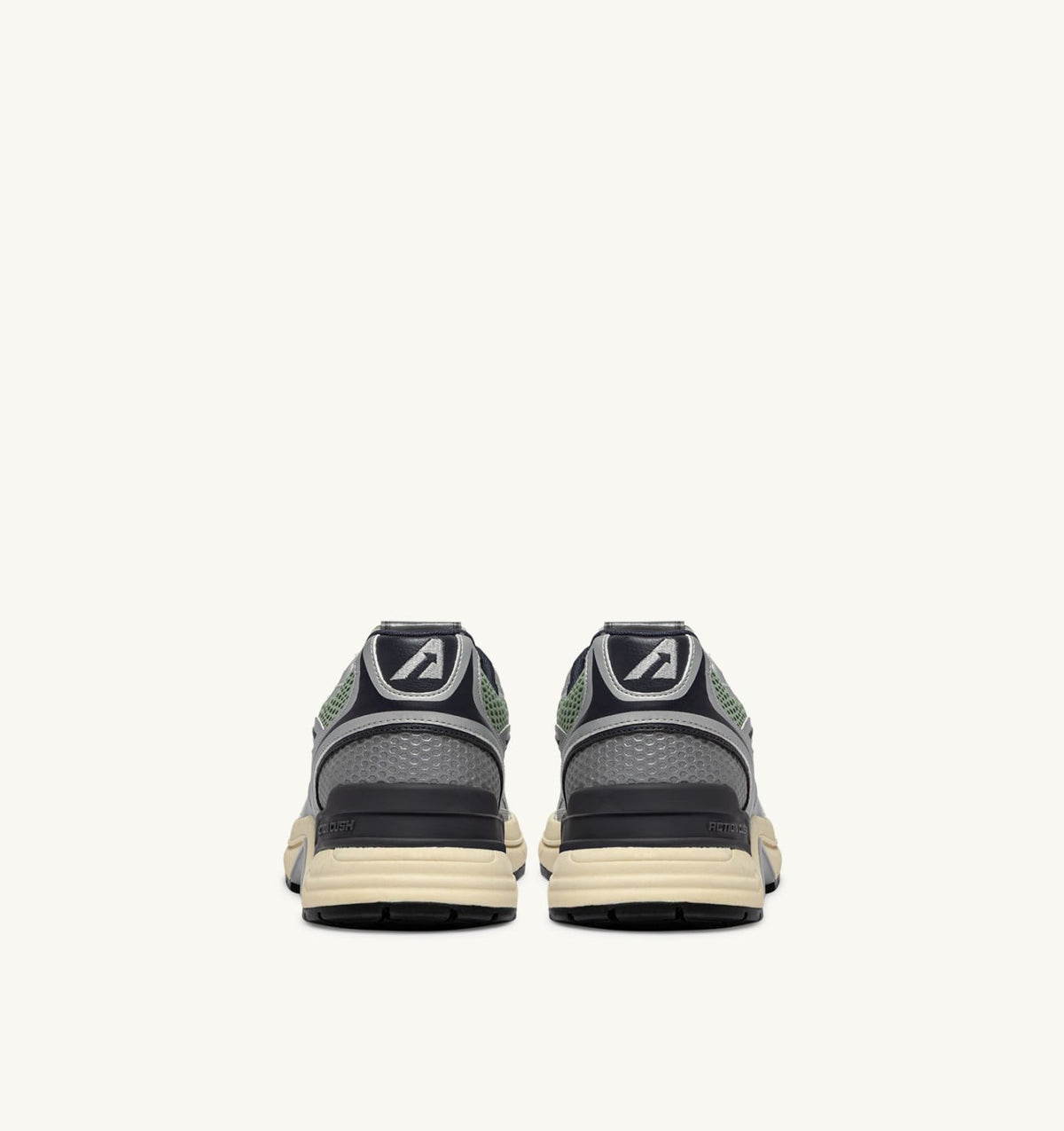 Man HYPERWAY SNEAKERS IN SILVER, TEA AND BLACKENED PEARL SYNTHETIC LEATHER AND MESH