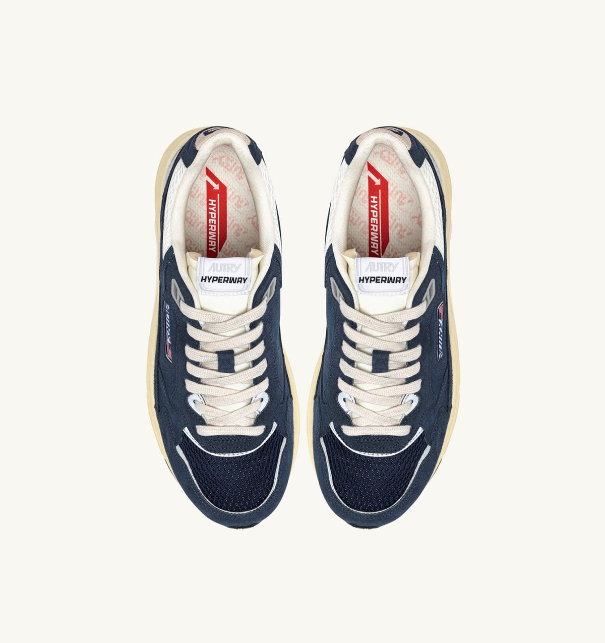 Man HYPERWAY SNEAKERS IN BLUETTE AND MARSHMALLOW MESH AND SUEDE