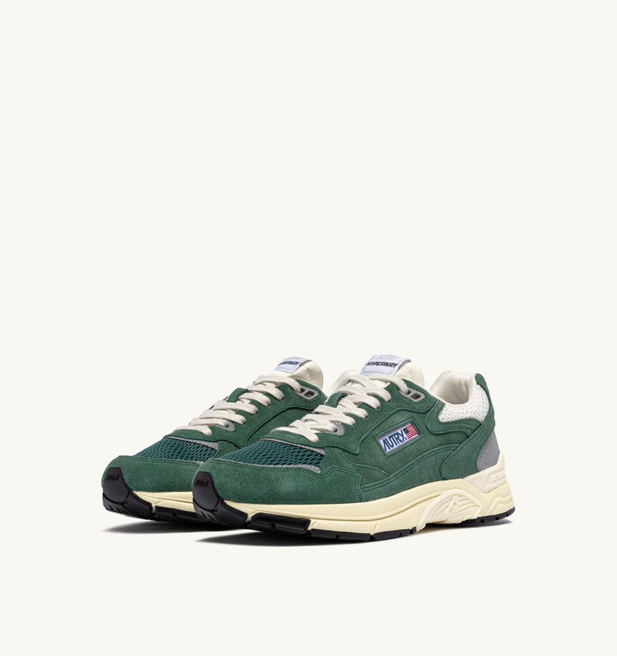 Man HYPERWAY SNEAKERS IN MALACHITE AND SILVER MESH AND SUEDE