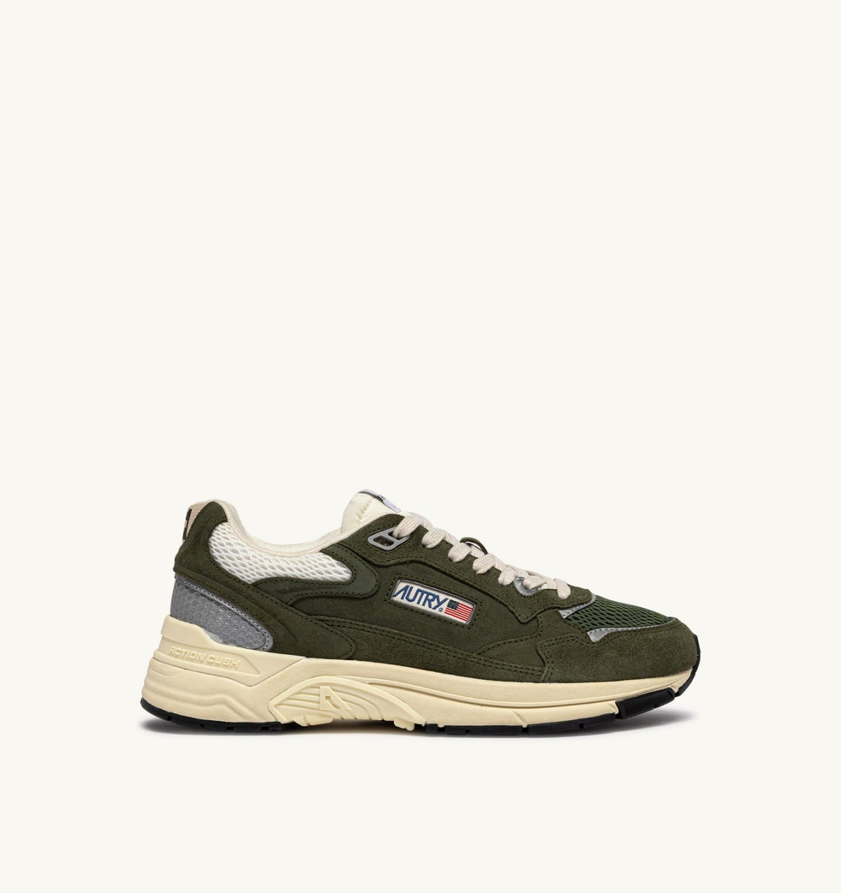 Man HYPERWAY SNEAKERS IN MARSHMALLOW AND SAGE SUEDE AND MESH