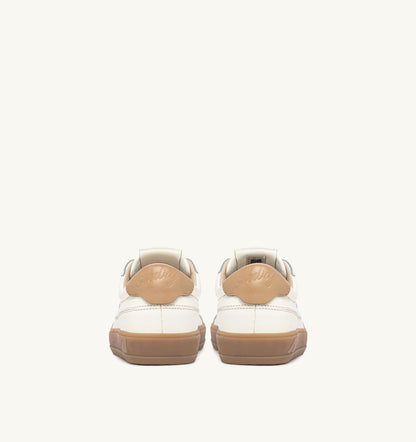 Man WINDSCAPE LOW SNEAKERS IN MARSHMALLOW AND TAN LEATHER