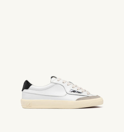 Man WINDSCAPE LOW SNEAKERS IN WHITE AND BLACK LEATHER