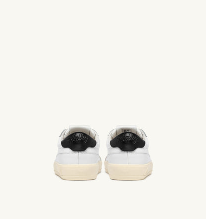 Man WINDSCAPE LOW SNEAKERS IN WHITE AND BLACK LEATHER