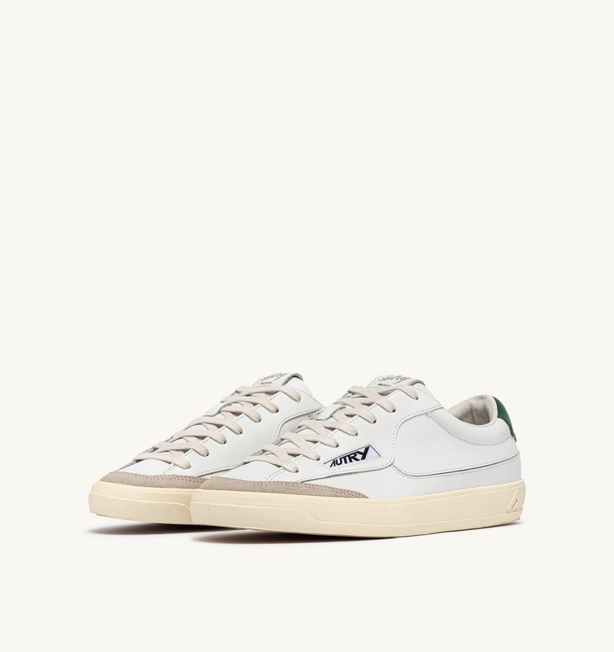 Man WINDSCAPE LOW SNEAKERS IN WHITE AND AMAZON LEATHER