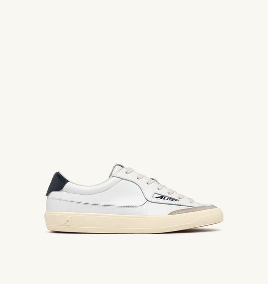 Man WINDSCAPE LOW SNEAKERS IN WHITE AND SPACE LEATHER