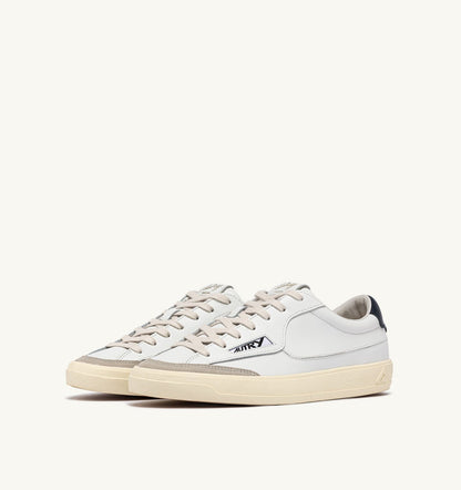Man WINDSCAPE LOW SNEAKERS IN WHITE AND SPACE LEATHER