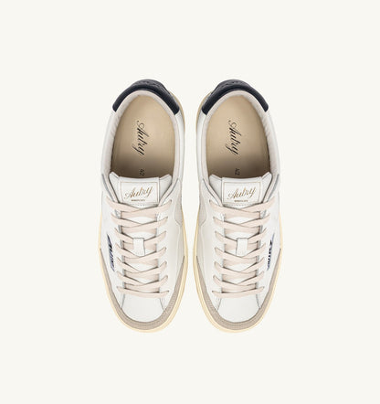 Man WINDSCAPE LOW SNEAKERS IN WHITE AND SPACE LEATHER