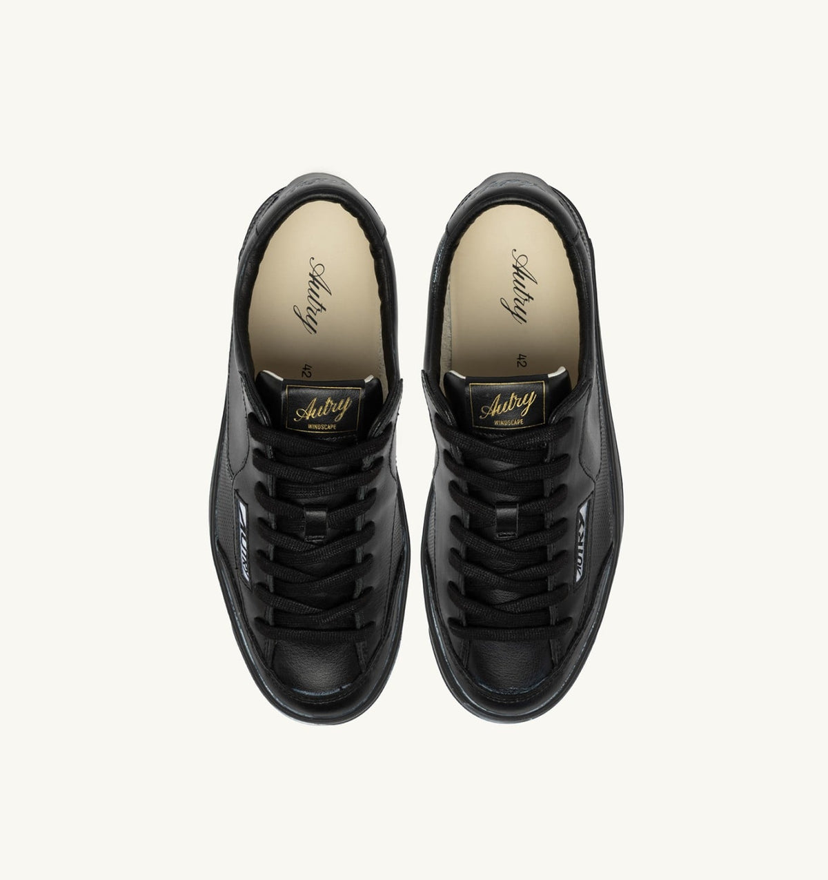 Man WINDSCAPE LOW SUPER VINTAGE SNEAKERS IN BLACK LEATHER