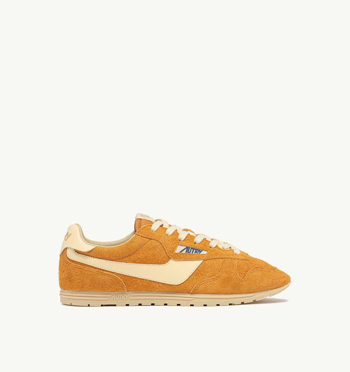 Man SNEAKERS WINDSPIN IN SUEDE AND LEATHER COLOR CADMIUM AND RUTABAGA