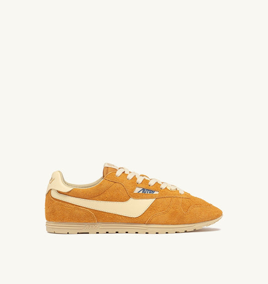 Man SNEAKERS WINDSPIN IN SUEDE AND LEATHER COLOR CADMIUM AND RUTABAGA