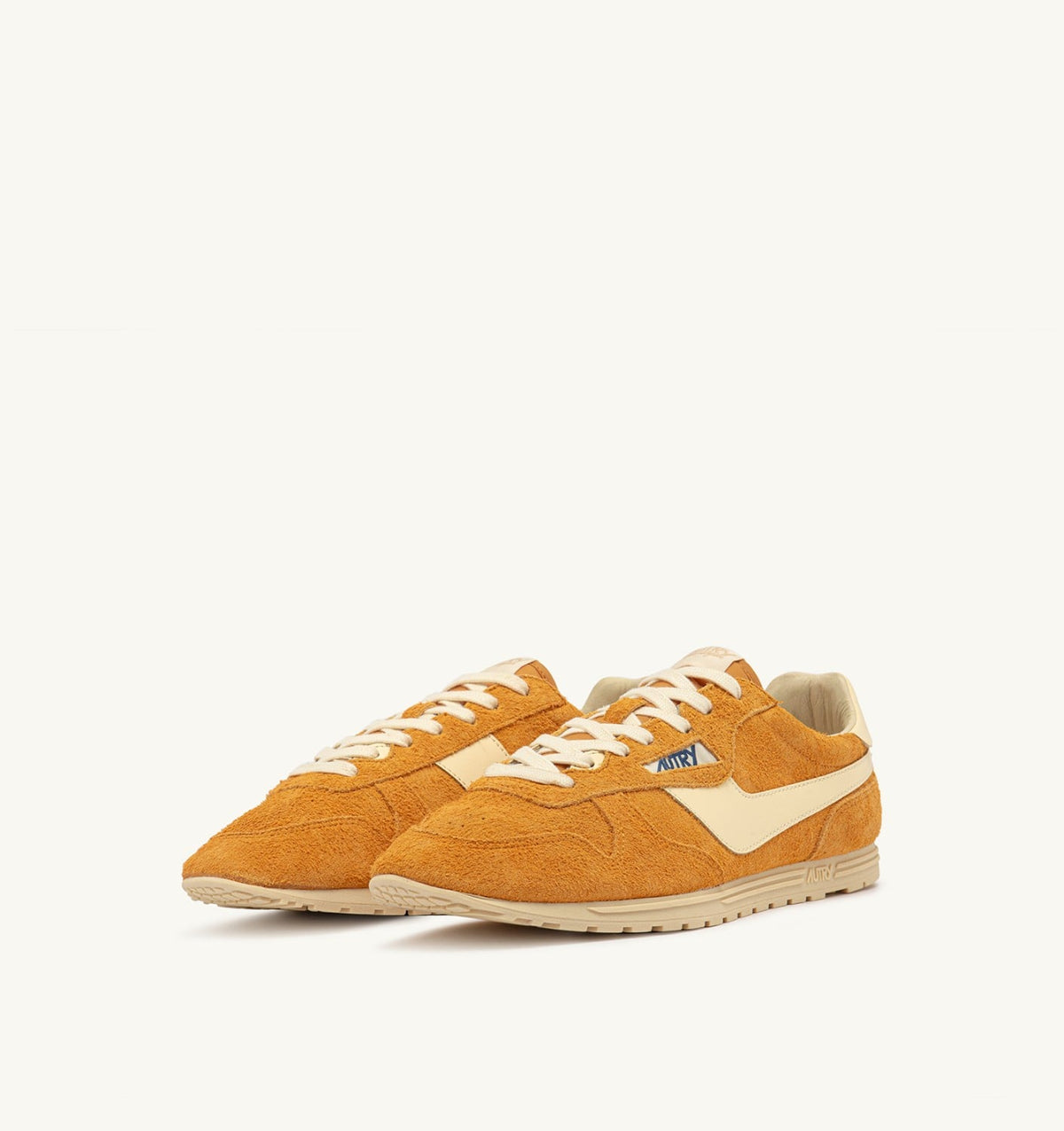 Man SNEAKERS WINDSPIN IN SUEDE AND LEATHER COLOR CADMIUM AND RUTABAGA