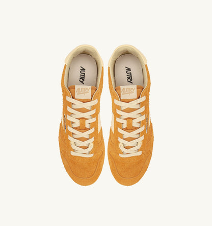 Man SNEAKERS WINDSPIN IN SUEDE AND LEATHER COLOR CADMIUM AND RUTABAGA