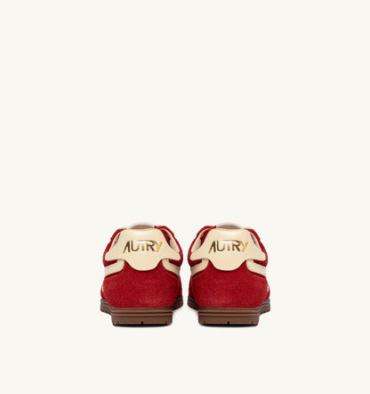 Man WINDSPIN SNEAKERS IN RUBY AND RUTABAGA SUEDE AND LEATHER