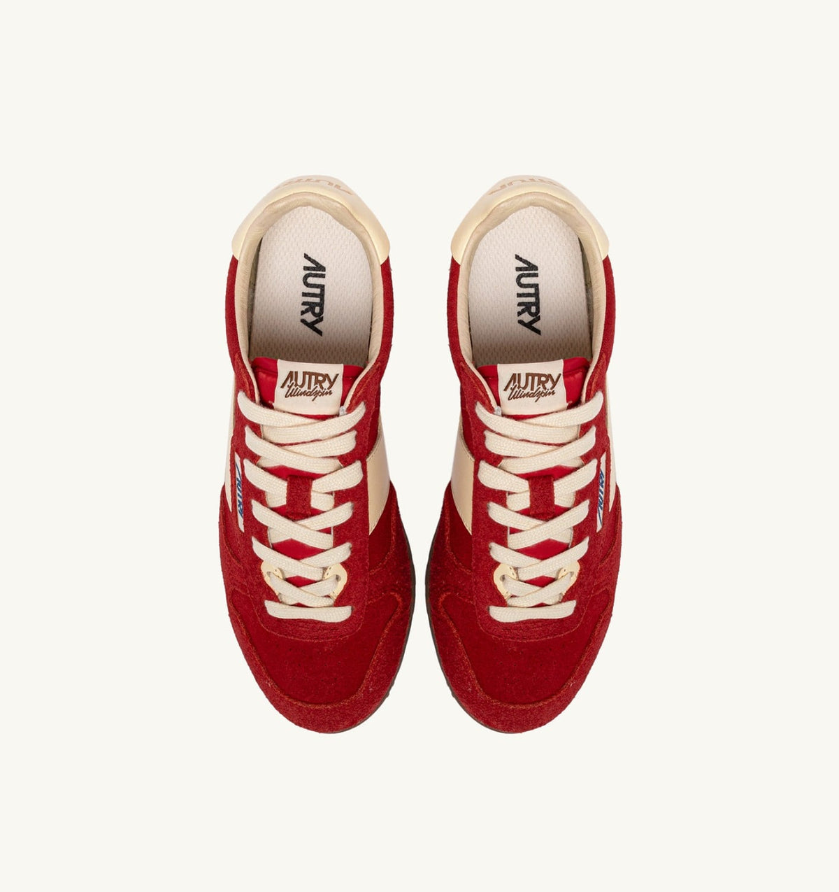 Man WINDSPIN SNEAKERS IN RUBY AND RUTABAGA SUEDE AND LEATHER