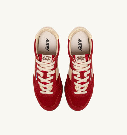 Man WINDSPIN SNEAKERS IN RUBY AND RUTABAGA SUEDE AND LEATHER