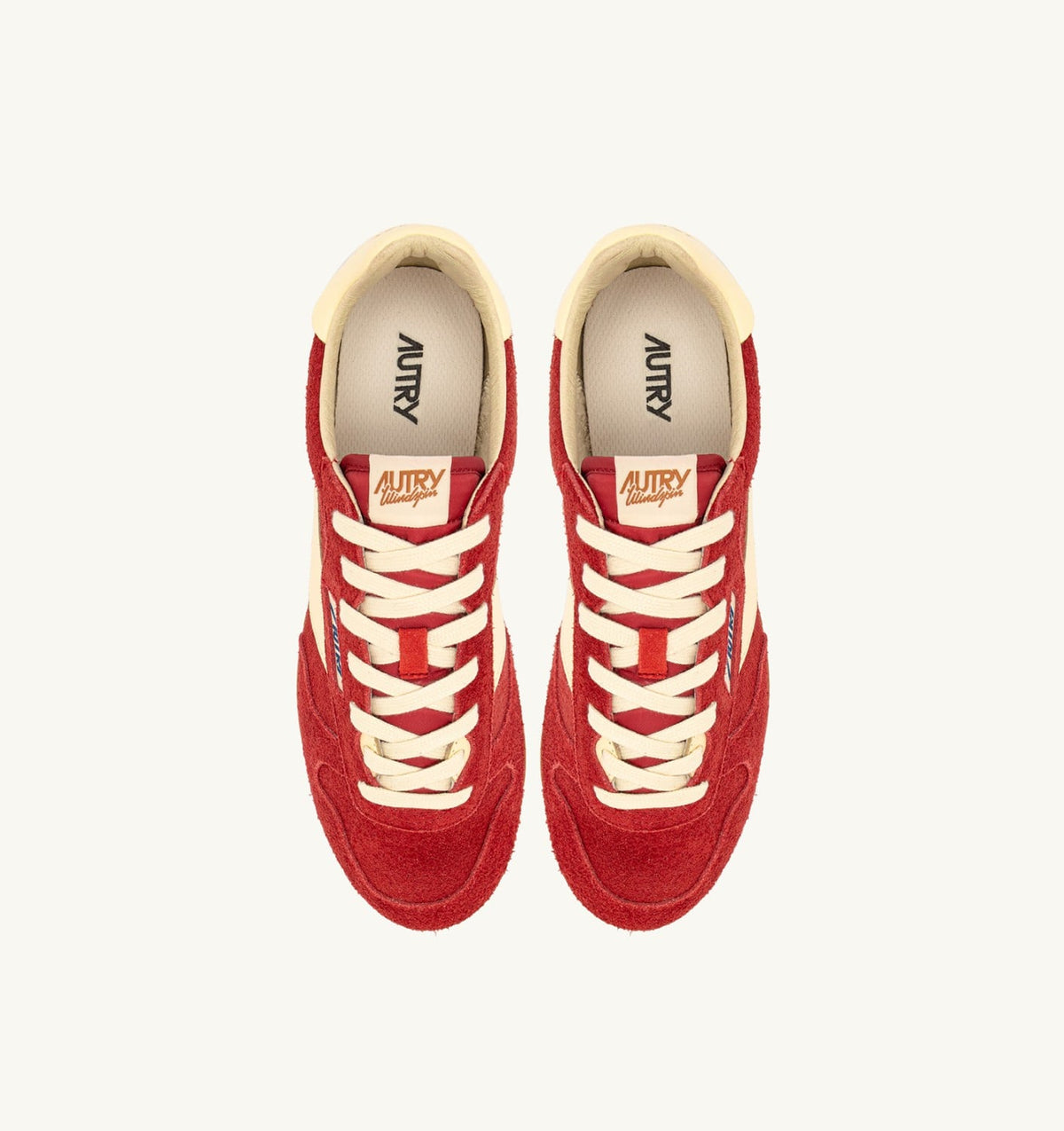 Man SNEAKERS WINDSPIN IN SUEDE AND LEATHER COLOR IMPERIAL RED AND RUTABAGA