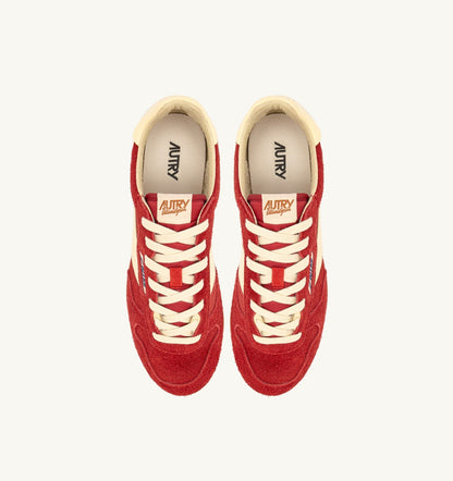 Man SNEAKERS WINDSPIN IN SUEDE AND LEATHER COLOR IMPERIAL RED AND RUTABAGA
