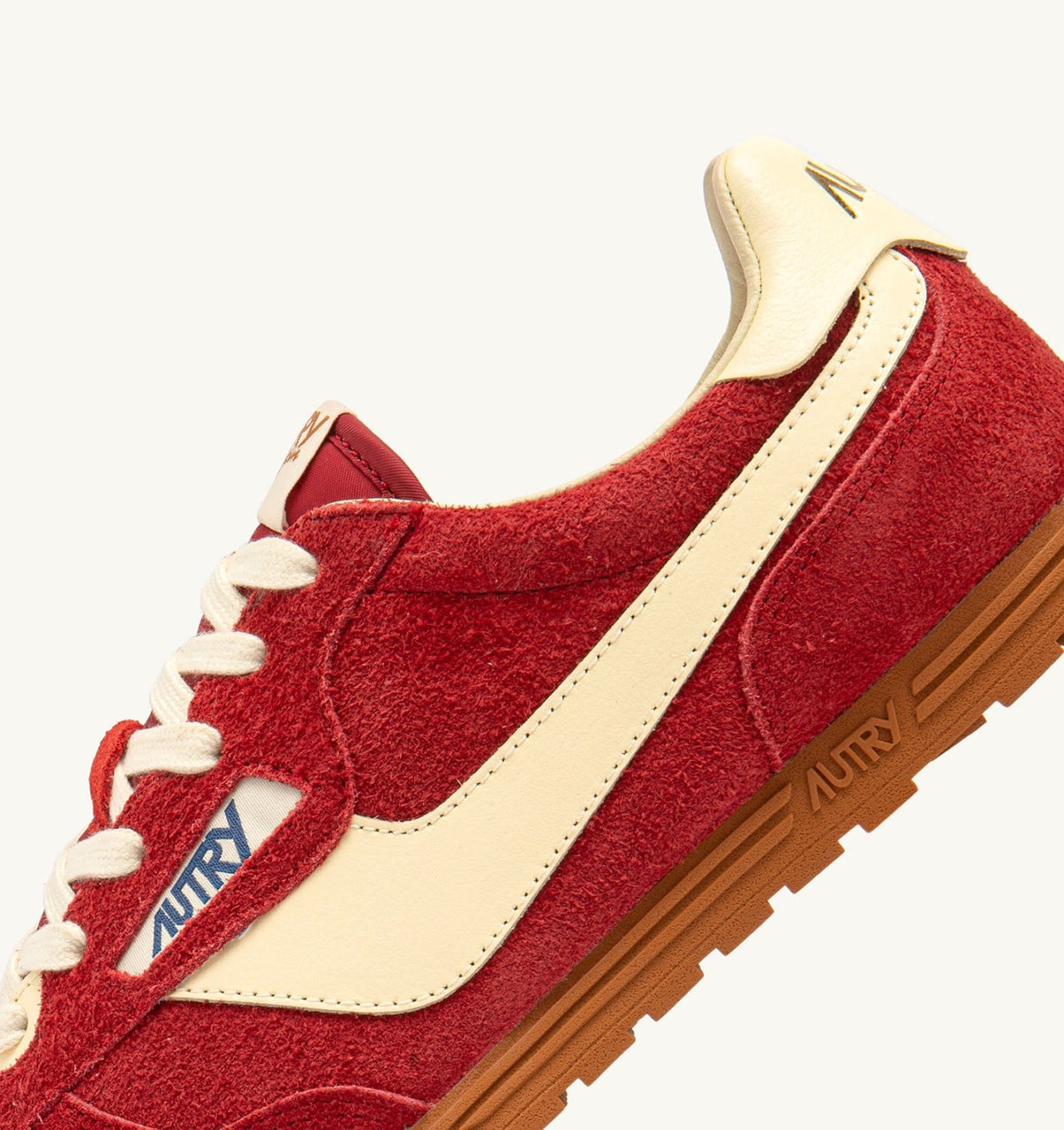 Man SNEAKERS WINDSPIN IN SUEDE AND LEATHER COLOR IMPERIAL RED AND RUTABAGA