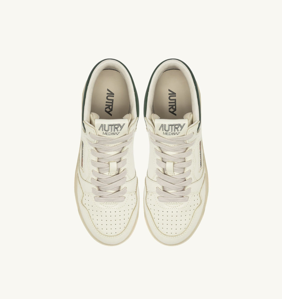 Man MED-WAY SNEAKERS IN LEATHER COLOR MARSHMALLOW AND MOUNTAIN