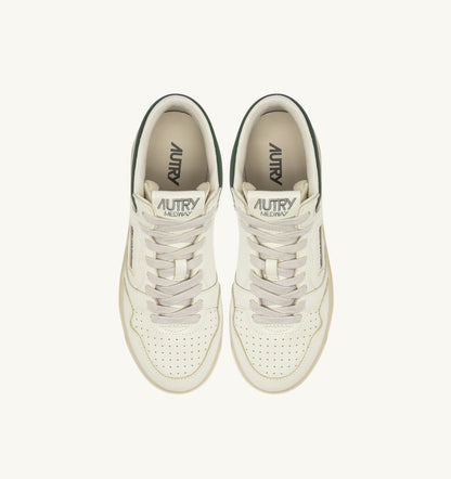 Man MED-WAY SNEAKERS IN LEATHER COLOR MARSHMALLOW AND MOUNTAIN