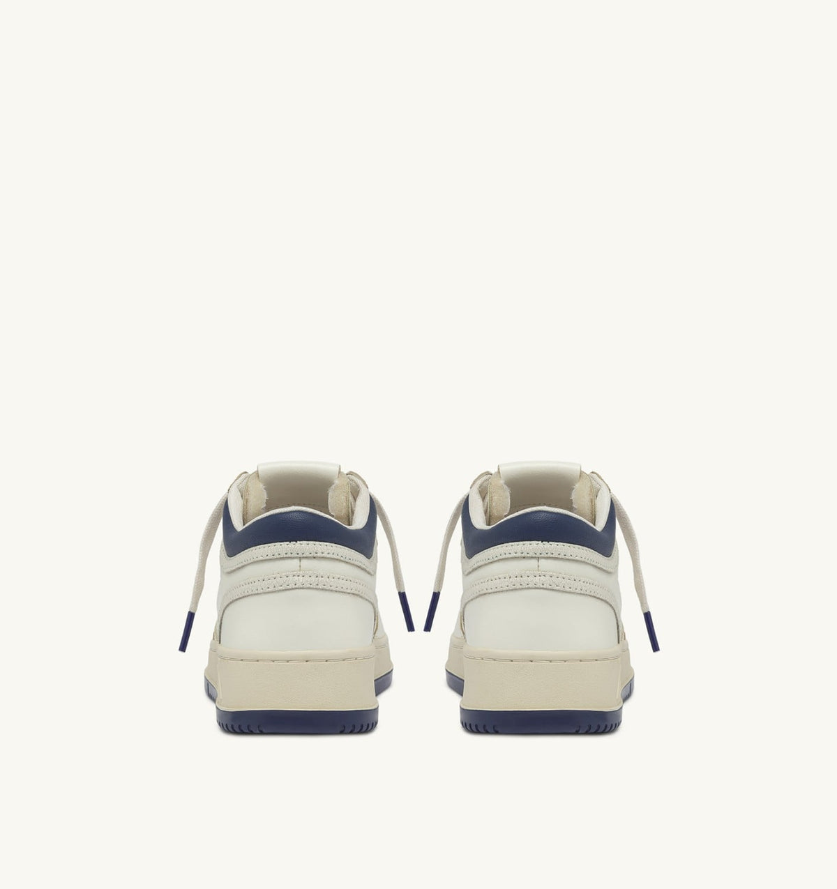 Man MED-WAY SNEAKERS IN LEATHER COLOR MARSHMALLOW AND ENSIGN BLUE